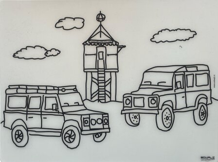 Inkleurbare placemat | Landrover