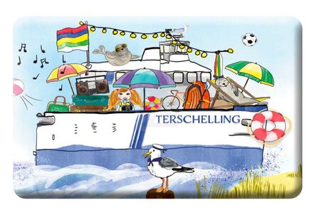 Magneet | Aquarel Boot Terschelling