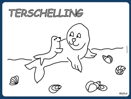 Inkleurbare placemat | Zeehond